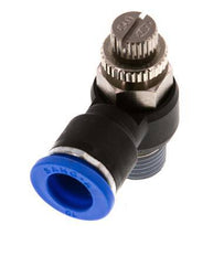 Silenciador de control de flujo Codo de salida del medidor 10 mm - R1/4'' Latón/PA 66