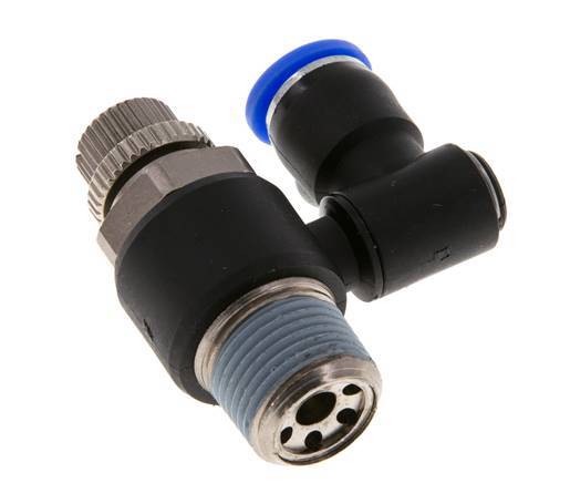 Silenciador de control de flujo Meter-Out Giratorio 8 mm - R3/8'' Latón/PA 66