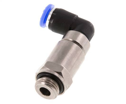 Codo de 6 mm y G1/4'' Junta giratoria rápida Rosca macho Niquelada Latón/PBT NBR Giratorio