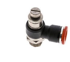 Silenciador de control de flujo Codo de entrada del medidor 10 mm - G1/4'' Latón/PA 66