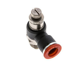 Silenciador de control de flujo Codo de entrada del medidor 10 mm - G1/4'' Latón/PA 66