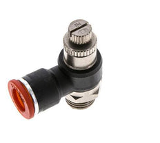 Silenciador de control de flujo Codo de entrada del medidor 10 mm - G1/4'' Latón/PA 66