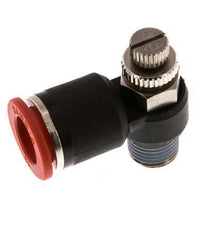 Silenciador de control de flujo Codo de entrada de medidor 12 mm - R1/4'' Latón/PA 66