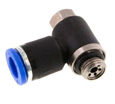 Codo de salida del silenciador de control de flujo 8 mm - G1/8'' Latón/PA 66 Tornillo ranurado