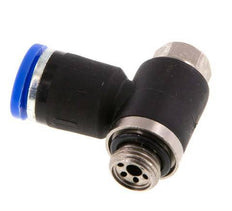 Codo de salida del silenciador de control de flujo 8 mm - G1/8'' Latón/PA 66 Tornillo ranurado
