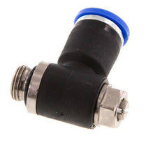 Codo de salida del silenciador de control de flujo 8 mm - G1/8'' Latón/PA 66 Tornillo ranurado
