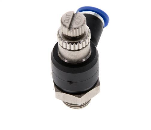 Silenciador de control de flujo Codo de salida del medidor 4 mm - G1/8'' Latón/PA 66