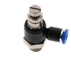 Silenciador de control de flujo Codo de salida del medidor 4 mm - G1/8'' Latón/PA 66