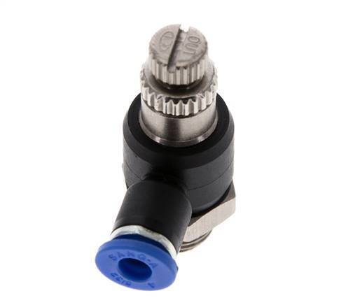 Silenciador de control de flujo Codo de salida del medidor 4 mm - G1/8'' Latón/PA 66
