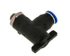 Válvula de bola de codo de 2 vías 12 mm - G1/4'' Plástico/Latón