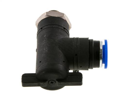 Válvula de bola de codo de 2 vías 12 mm - G1/4'' Plástico/Latón