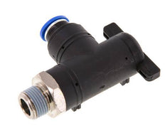 Válvula de bola de codo de 2 vías 10 mm - R3/8'' Plástico/Latón