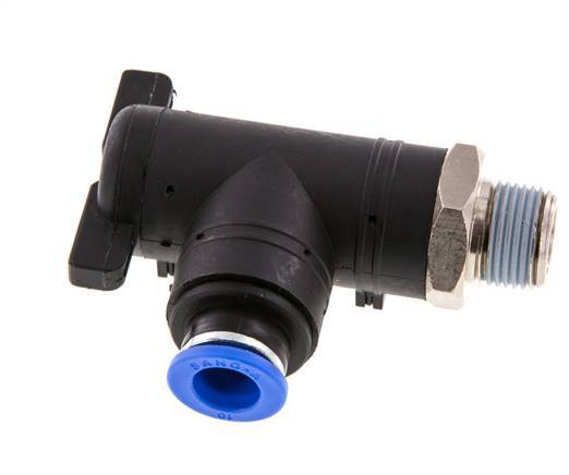 Válvula de bola de codo de 2 vías 10 mm - R3/8'' Plástico/Latón