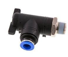 Válvula de bola de codo de 2 vías 10 mm - R3/8'' Plástico/Latón
