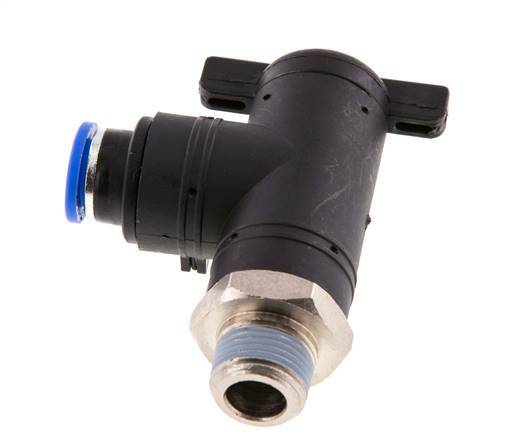 Válvula de bola de codo de 2 vías 10 mm - R3/8'' Plástico/Latón