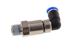 Codo de 6 mm y R1/4'' Junta giratoria rápida Rosca macho Niquelada Latón/PBT NBR Giratorio