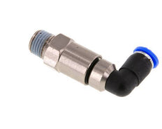Codo de 6 mm y R1/4'' Junta giratoria rápida Rosca macho Niquelada Latón/PBT NBR Giratorio