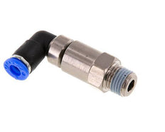 Codo de 6 mm y R1/4'' Junta giratoria rápida Rosca macho Niquelada Latón/PBT NBR Giratorio