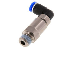Codo de 6 mm y R1/4'' Junta giratoria rápida Rosca macho Niquelada Latón/PBT NBR Giratorio