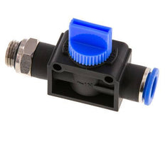 Válvula manual de cierre de 3/2 vías 10 mm - G1/4'' Plástico/Latón Ventilación por el lado de la rosca