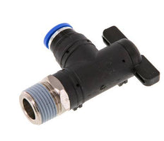 Válvula de bola de codo de 2 vías 8 mm - R3/8'' Plástico/Latón