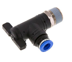 Válvula de bola de codo de 2 vías 8 mm - R3/8'' Plástico/Latón