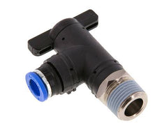 Válvula de bola de codo de 2 vías 8 mm - R3/8'' Plástico/Latón