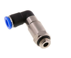 Codo de 8 mm y G1/4'' Junta giratoria rápida Rosca macho Niquelada Latón/PBT NBR Giratorio