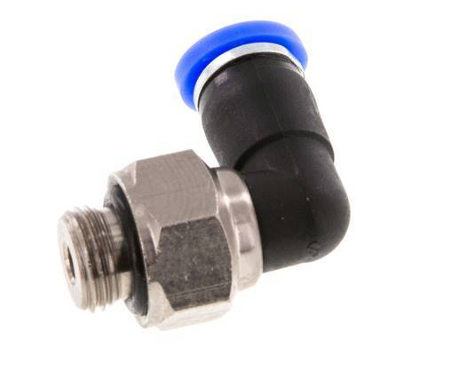 Codo de 4mm y G1/8'' Junta giratoria con rosca macho latón niquelado/PBT NBR giratorio