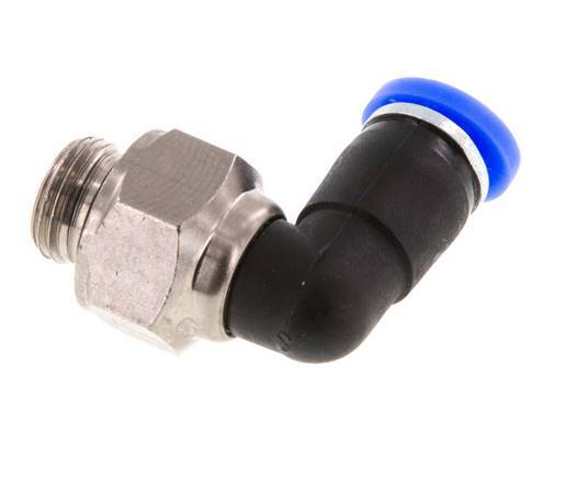 Codo de 4mm y G1/8'' Junta giratoria con rosca macho latón niquelado/PBT NBR giratorio