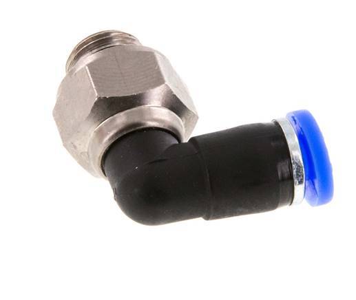 Codo de 4mm y G1/8'' Junta giratoria con rosca macho latón niquelado/PBT NBR giratorio