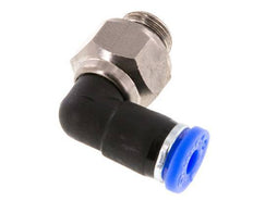 Codo de 4mm y G1/8'' Junta giratoria con rosca macho latón niquelado/PBT NBR giratorio