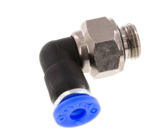 Codo de 4mm y G1/8'' Junta giratoria con rosca macho latón niquelado/PBT NBR giratorio