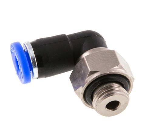 Codo de 4mm y G1/8'' Junta giratoria con rosca macho latón niquelado/PBT NBR giratorio