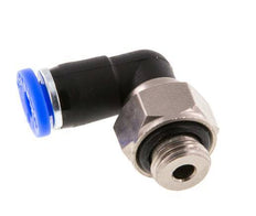 Codo de 4mm y G1/8'' Junta giratoria con rosca macho latón niquelado/PBT NBR giratorio