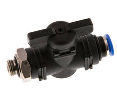 Válvula de bola recta de 2 vías 6 mm - G1/8'' Plástico/Latón