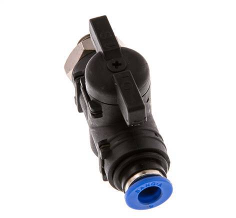 Válvula de bola recta de 2 vías 6 mm - G1/8'' Plástico/Latón