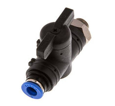 Válvula de bola recta de 2 vías 6 mm - G1/8'' Plástico/Latón