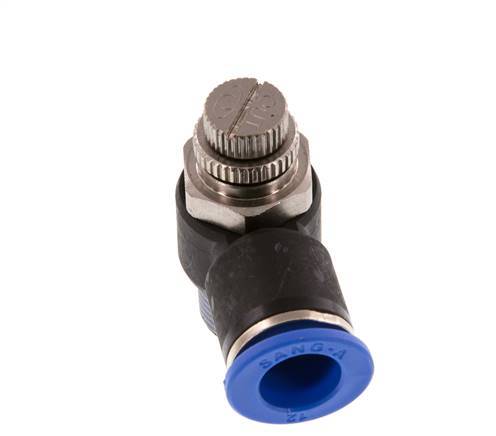 Codo de salida del silenciador de control de flujo 12 mm - R3/8'' Latón/PA 66