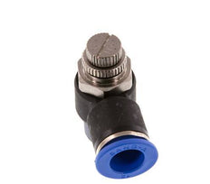 Codo de salida del silenciador de control de flujo 12 mm - R3/8'' Latón/PA 66