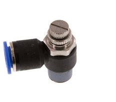 Codo de salida del silenciador de control de flujo 12 mm - R3/8'' Latón/PA 66