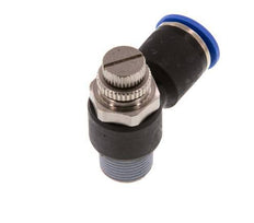 Codo de salida del silenciador de control de flujo 12 mm - R3/8'' Latón/PA 66