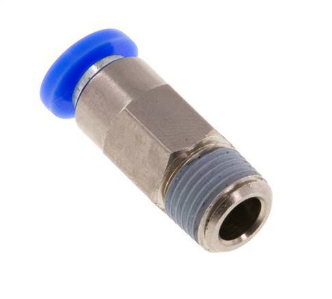 Racor rápido de 4 mm y R1/8'' macho con cierre automático de latón/PBT 0-10bar (0-145psi) [2 piezas]