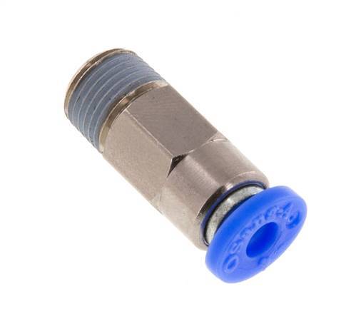 Racor rápido de 4 mm y R1/8'' macho con cierre automático de latón/PBT 0-10bar (0-145psi) [2 piezas]