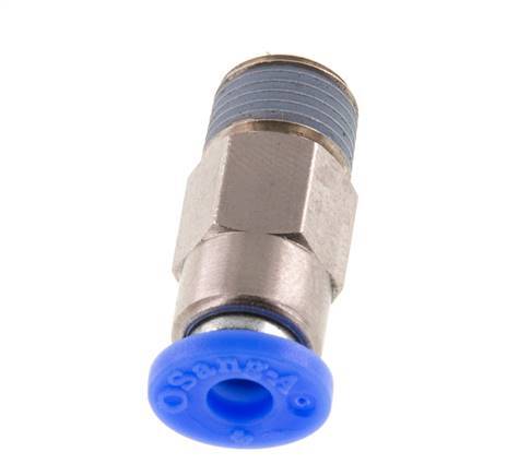 Racor rápido de 4 mm y R1/8'' macho con cierre automático de latón/PBT 0-10bar (0-145psi) [2 piezas]