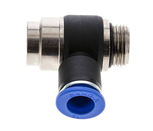 Codo de salida del silenciador de control de flujo 12 mm - G1/2'' Latón/PA 66 Tornillo ranurado