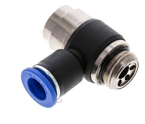 Codo de salida del silenciador de control de flujo 12 mm - G1/2'' Latón/PA 66 Tornillo ranurado