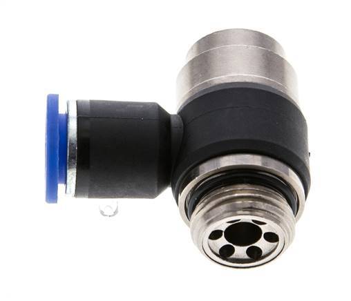 Codo de salida del silenciador de control de flujo 12 mm - G1/2'' Latón/PA 66 Tornillo ranurado