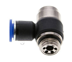Codo de salida del silenciador de control de flujo 12 mm - G1/2'' Latón/PA 66 Tornillo ranurado