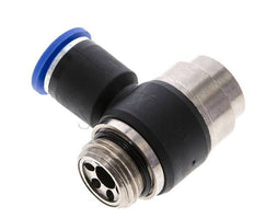 Codo de salida del silenciador de control de flujo 12 mm - G1/2'' Latón/PA 66 Tornillo ranurado